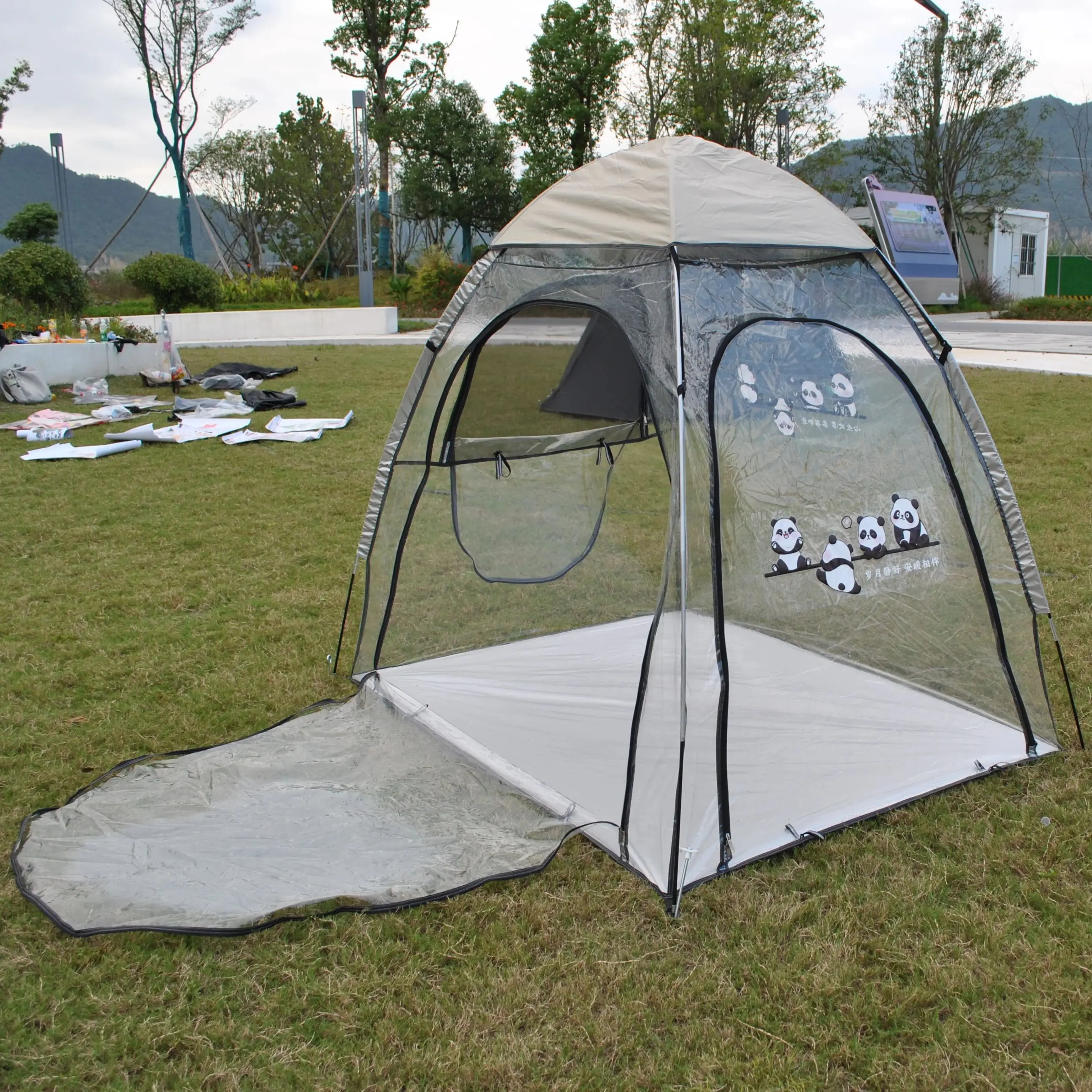 

Sticker DIY PVC Tent, Transparent Tent, Winter Camping Tent, 2-Person Fishing, Hiking, Family Gathering Tent, Exclude Stickers