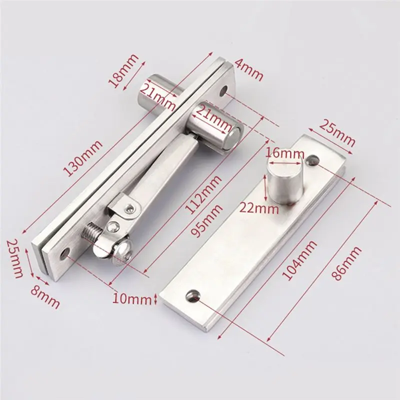 DT39 Pivot Hinge Stainless Steel 360 Rotation Door Hinges Heavy Duty for Wooden Closet Door Hardware