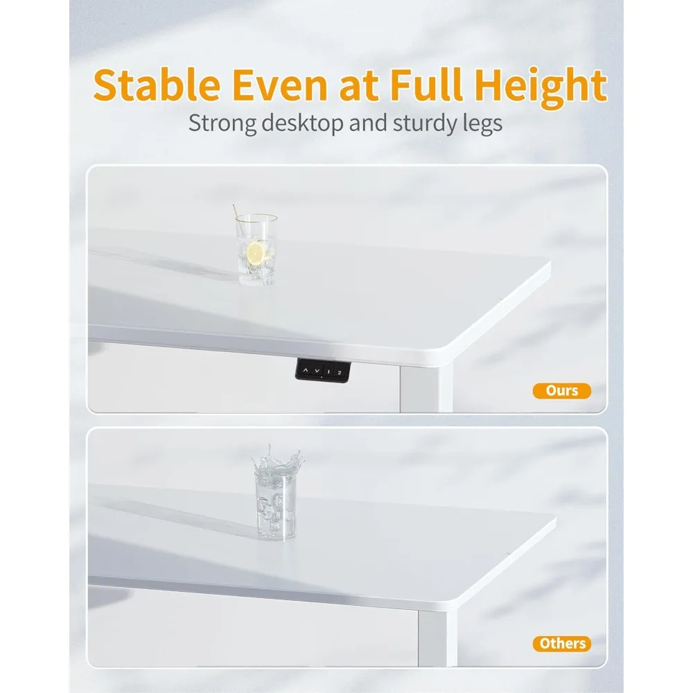 مكتب مكتب كهربائي قابل للتعديل بارتفاع 55 × 24 بوصة من كوبي كوبي، لوح ربط، أبيض للمكتب المنزلي