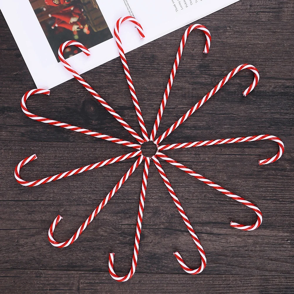 

24Pcs Colorful Candy Cane Decorations Red White Walking Stick Style Christmas Tree Ornament Festive Home Decoration