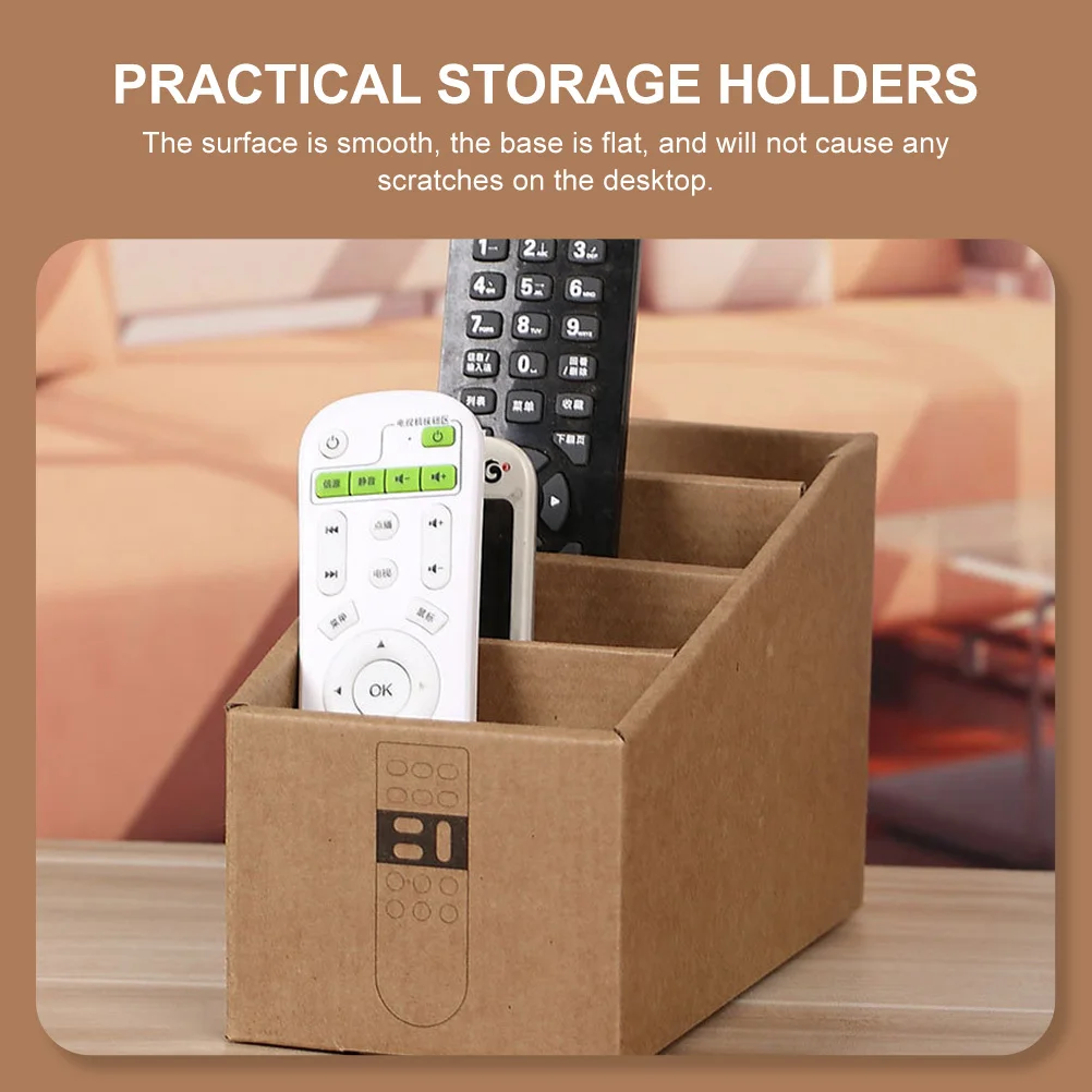 

2Pcs Remote Control Storage Box Creative Paper Multi-Grid Organizer Office Bedroom Home Desktop Sundries Holder