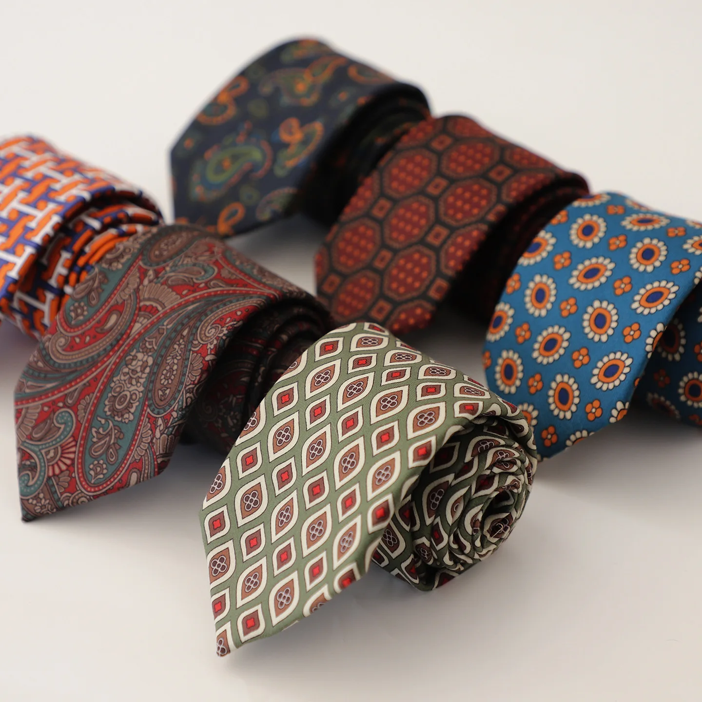 Street Style 8cm Soft Cotton Neck Ties For Men Casual Preppy Chic Dots Neckties Floral Printed Brown Striped Tie Groom Cravat