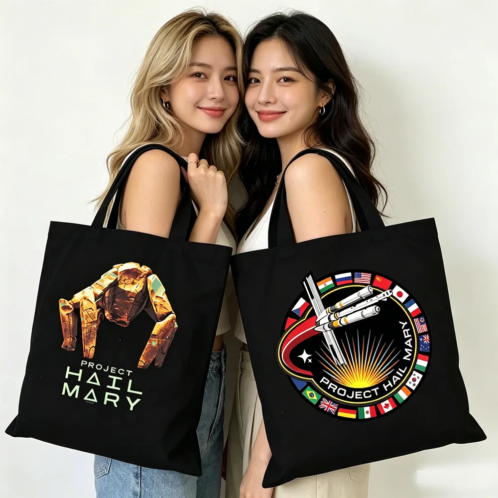 Project Hail Mary Tote Bag Grace Rocky Bolsas De Tela Shopper Grocery Shopping Einkaufstasche Woman