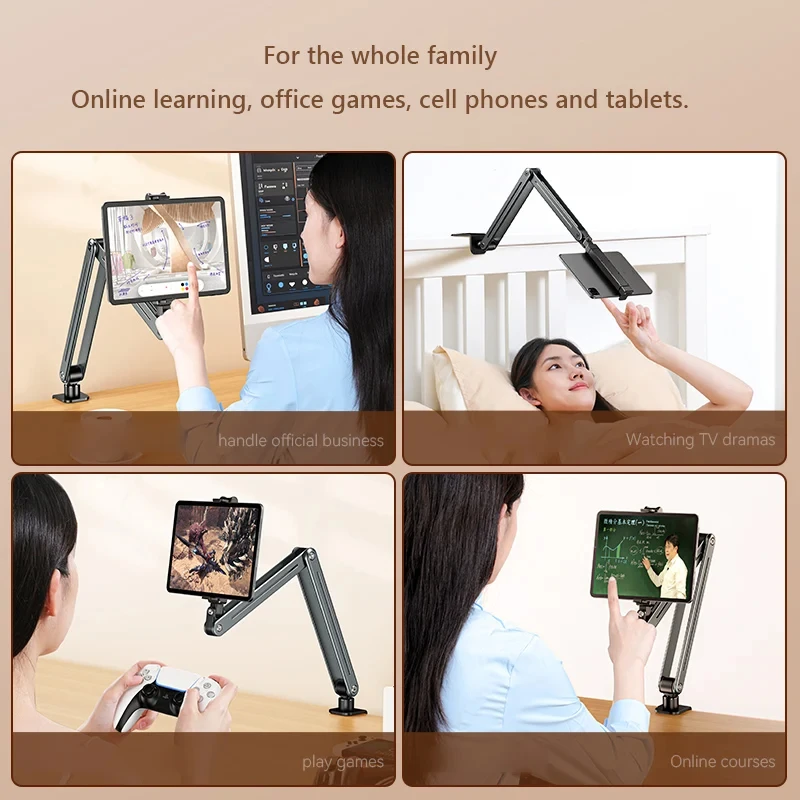 Imagem -03 - Liga de Alumínio Dobrável Tablet Stand Bed Desk Arm Mount Lazy Mobile Phone Holder para Telefones e Tablets Rotação 360