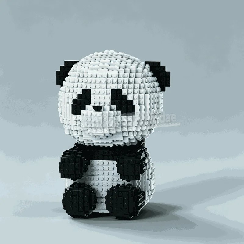 1563PCS Panda Animal Figure MOC Custom Puzzle Creative Assembly Building Blocks Educational Toy Collection Display Birthday Gift