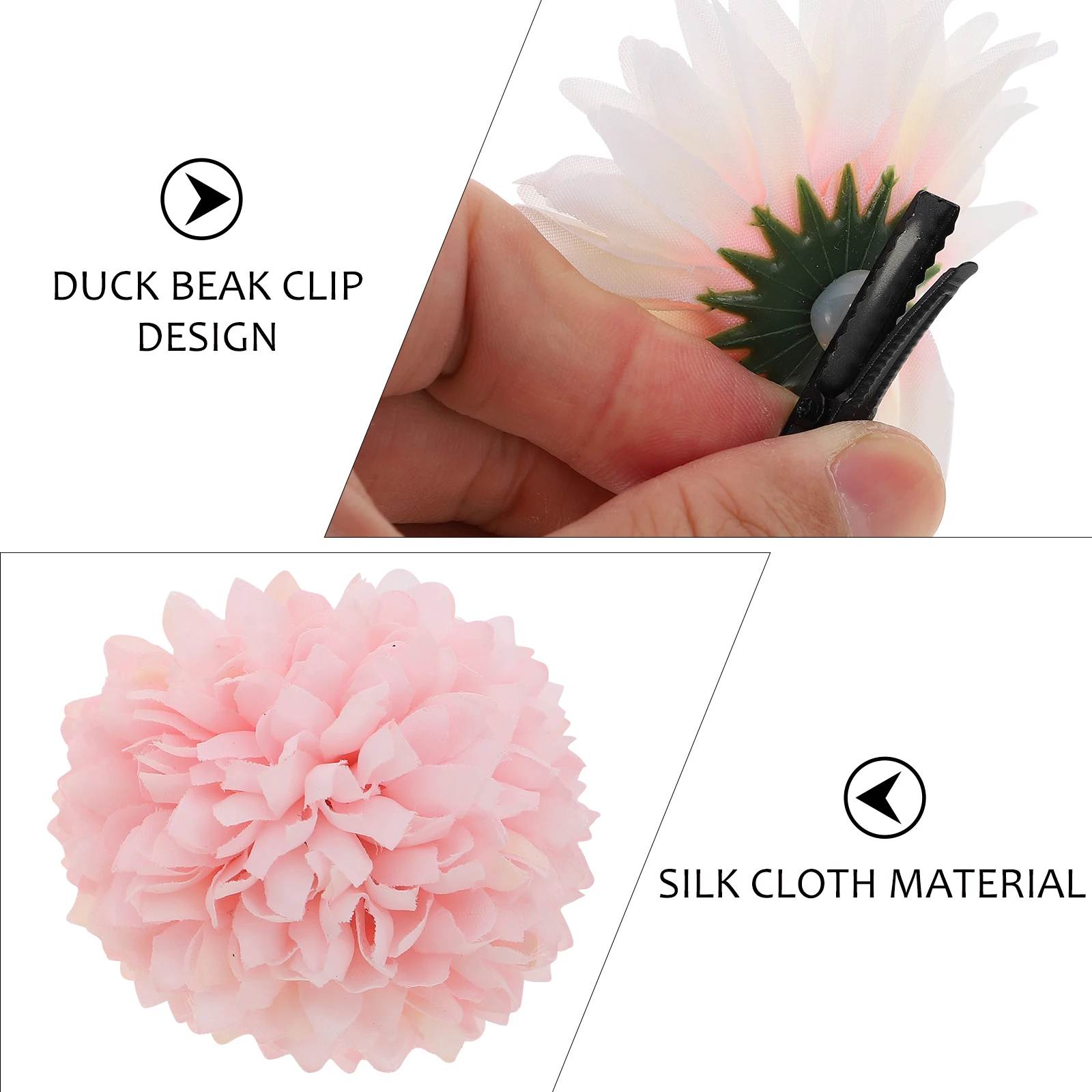 

21pcs Flower Hair Clips For Women Chiffon Bows Silk Cloth Pins Toddler Girls Accessories Wedding Prom Banquet Daily Use Elegant