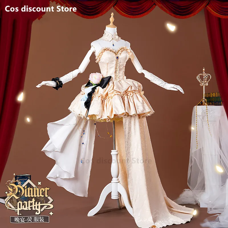 Lumine Dinner Party Eelgant Dress Genshin Impact Game Suit Noble Courtly Cosplay Costume Anime Women Halloween Role Play Outfit