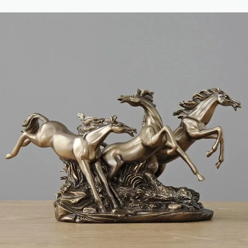 Horse Statue Resin Crafts Desk Decoration Ornaments Sculpture Artwork Horse Herd Furnishings Home Decor