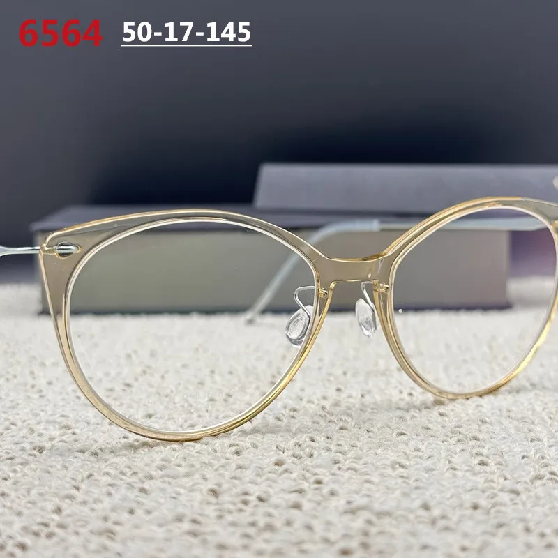 

Denmark Brand Design 6564 Women Oval Spectacles Cat Eye Glasses Frame Screwless Ultralight Butterfly Shape Eyeglasses Eyewear