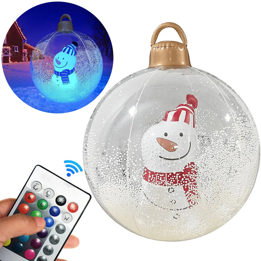 60cm Christmas Ball Ornaments Outdoor Indoor Luminous LED Christmas Decoration Ball Balloon Christmas Tree Ball Christmas Gift