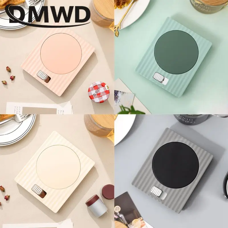 DMWD มินิไฟฟ้าแบบพกพาเครื่องอุ่นนมชาเครื่องทำน้ำอุ่นกาแฟความร้อนถ้วย Touch Pad 55 ℃ ความร้อน coaster