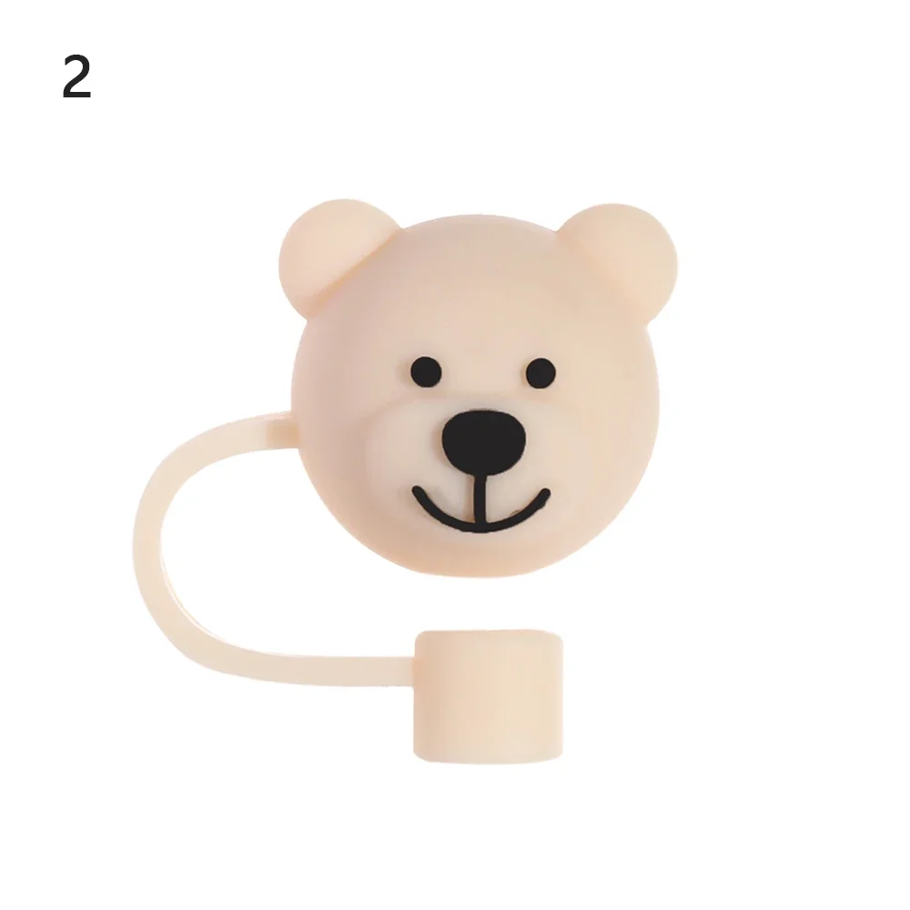 1pcs Creative Splash Proof Airtight Cup Accessories Drinking Dust Cap Cartoon Plugs Cover Silicone Straw Plug