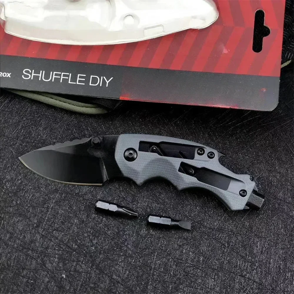 KS 8720 Pocket Folding Knife 8Cr13Mov Regular Blade Grey GFN Handle Outdoor Practical Hunting Camping Multi Functional Tool