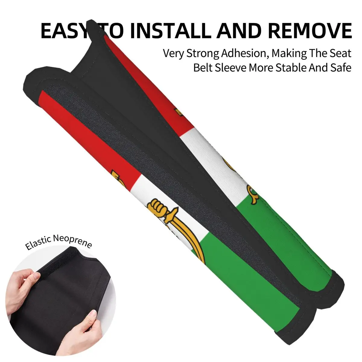 Iran Lion Flag Soft Seatbelt Cover for Car Airplane Seat Belt Shoulder Pad 2 Pack view 5