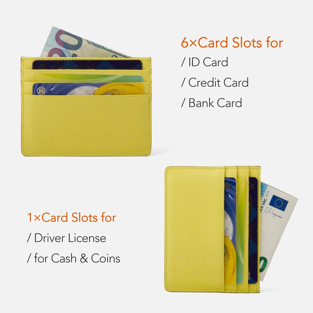 Donna-in Genuine Leather Bank Credit Card Holder for Woman Put in the Bag High Quality Coin Purse