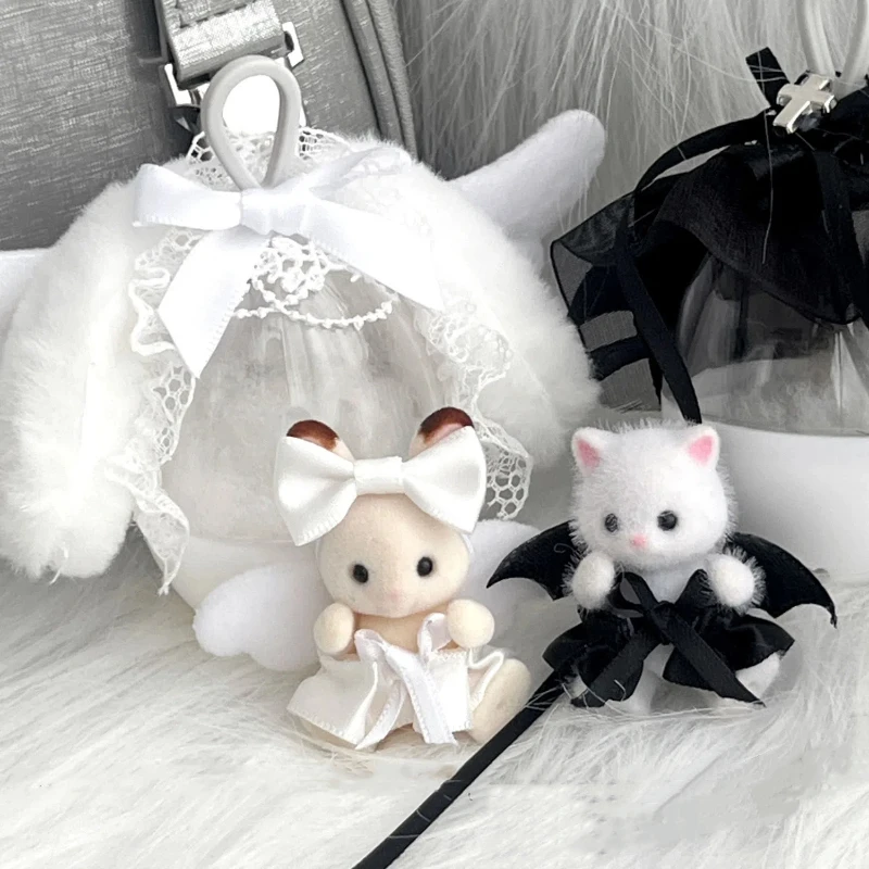 Sylvanians Families Cartoon Angel Demon Doll Suit Rock 'n' Roll Electric Guitar Headphones Accessories Set Toy Halloween Gifts