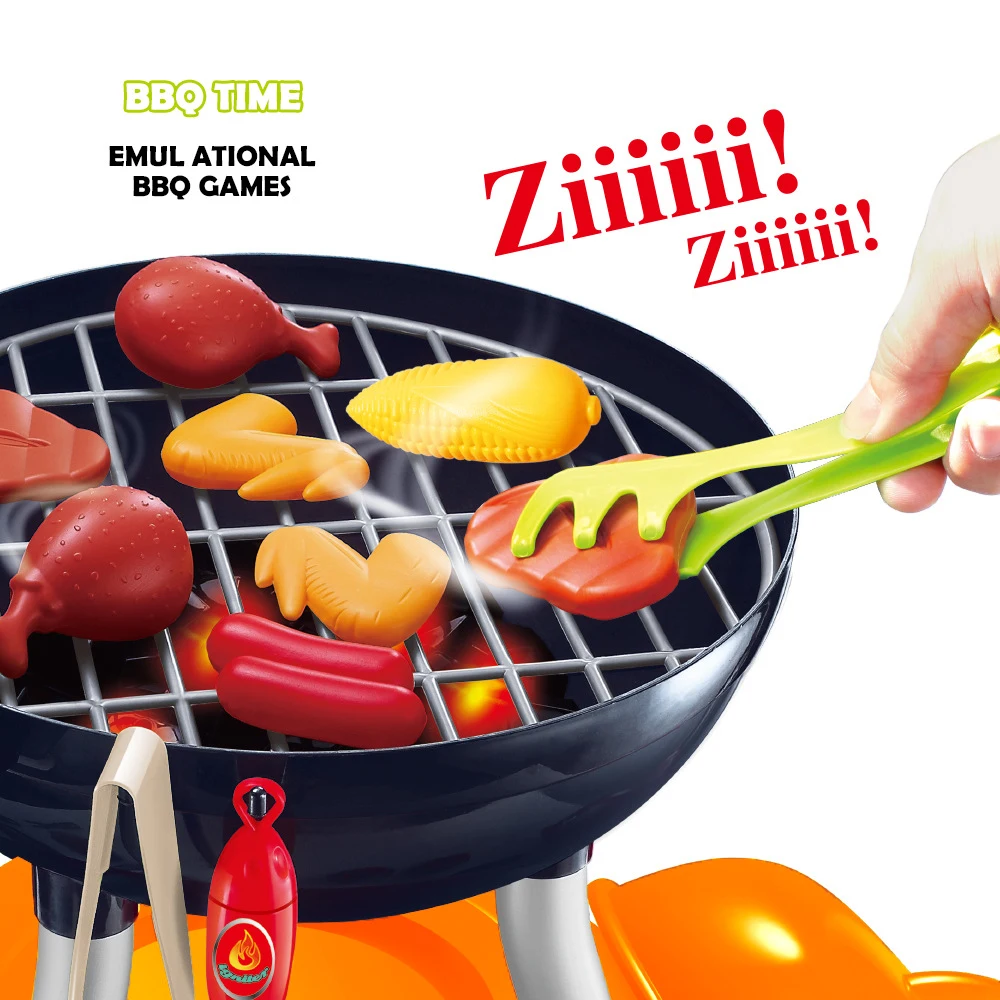 Kinder Küche Spielset Grill Spielen Miniatur Lebensmittel Simulation Holzkohle Feuer Grill Spielzeug Haus Spielen Outdoor Camping Spielzeug