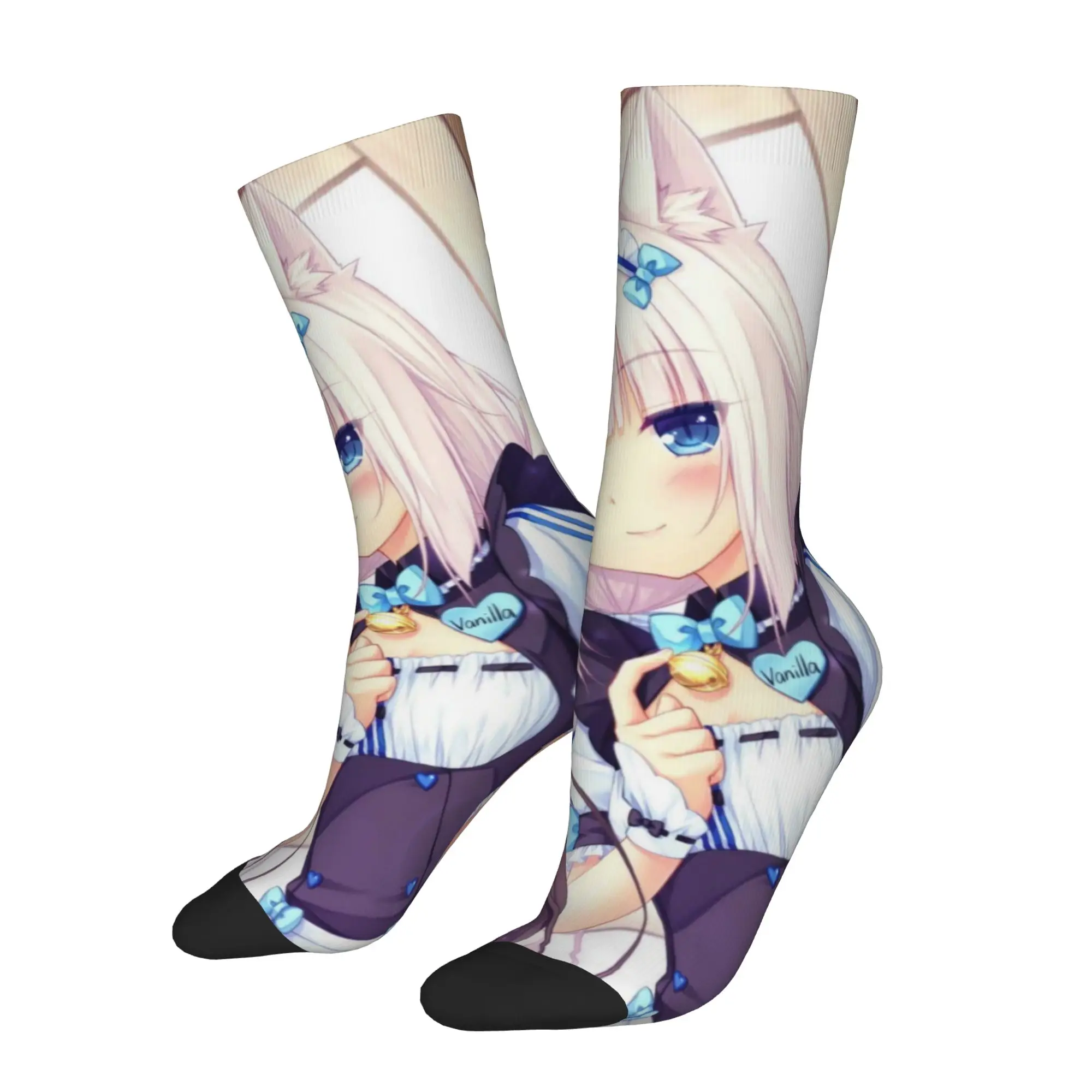 

Nekopara Anime Socks Men's Women's Funny Happy Cartoon Anime Socks Harajuku Spring Summer Autumn Winter Middle Tube Socks Gift