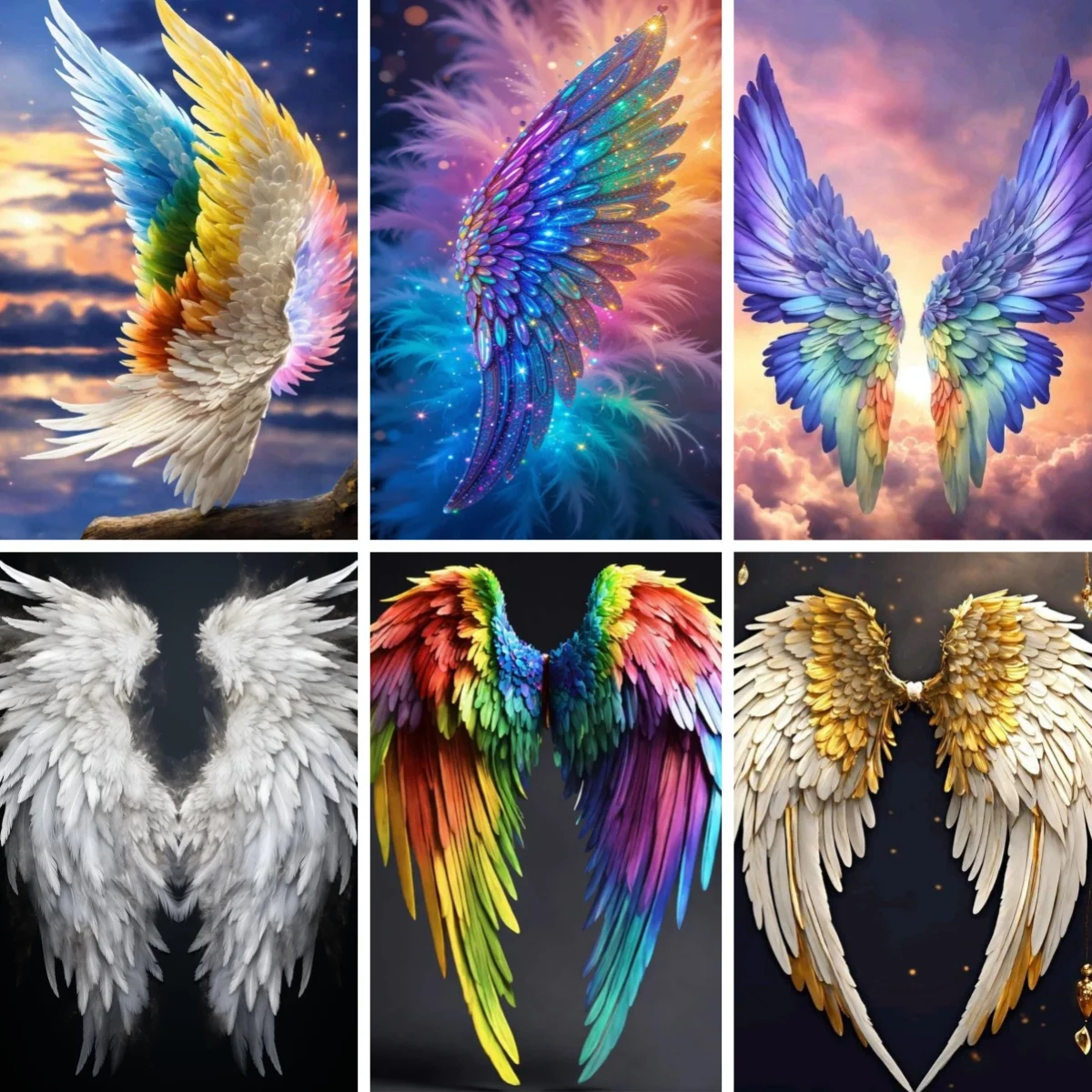 

DIY Diamond Painting Wings of an Angel Art Feathered Wings Spiritual Picture Diamond Embroidery Mosaic Home Decoration Gift