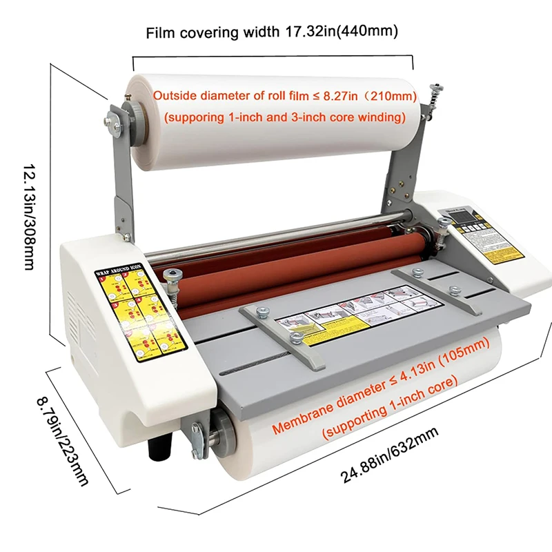 آلة تغليف حرارية A2 مع شاشة رقمية 0-180 ℃   آلة تصفيح الأسطوانة الباردة الساخنة المعدلة من أجل جانب واحد مزدوج