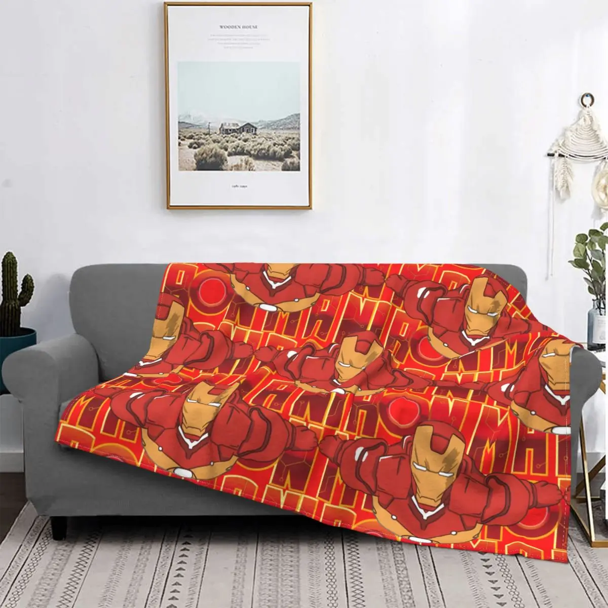 Flying Tony Blanket Marvel Iron Man Flannel All Season Breathable Lightweight Throw Blankets For bed Rug Piece