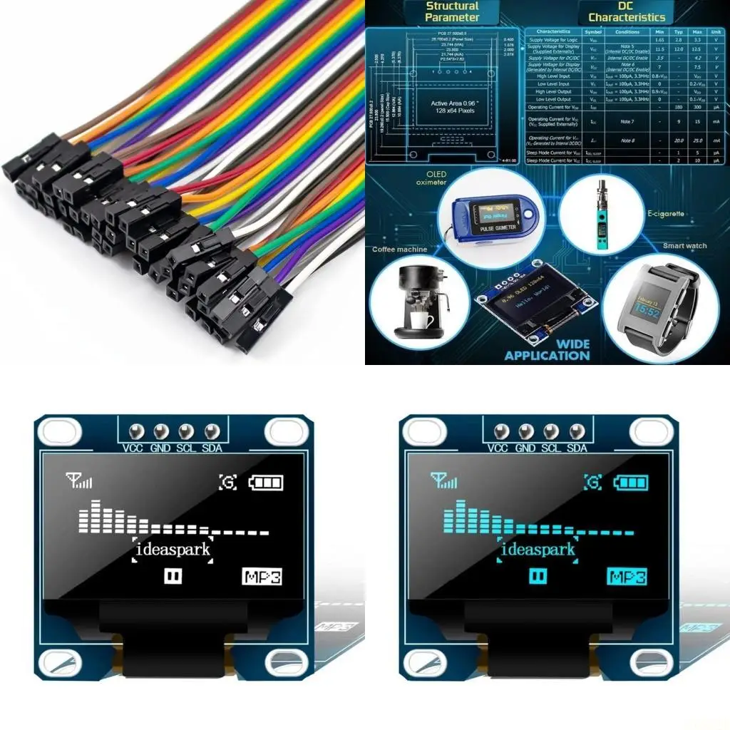 B03F 3-Colors OLED 0.96 Display Screen 128x64  SPI I2C Serial Screen Board