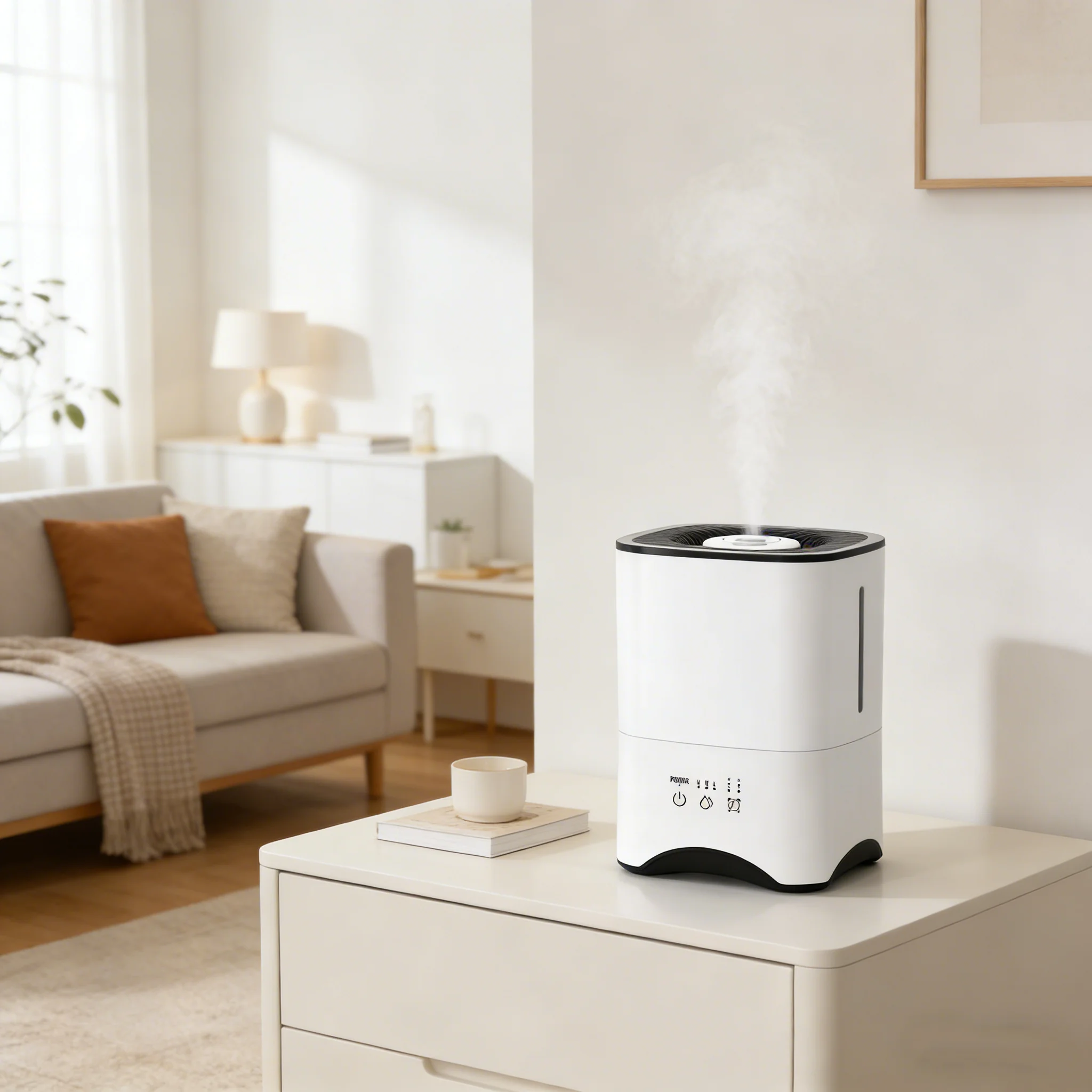 

Compact Touch Control Humidifier With Adjustable Mist Levels and Timer Function Quiet Operation for Bedroom Humidifier