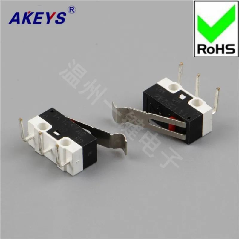 10PCS MS-010 Positive Direction 3 foot bend Foot micro Switch mouse switch rectangular pressure handle bend handle