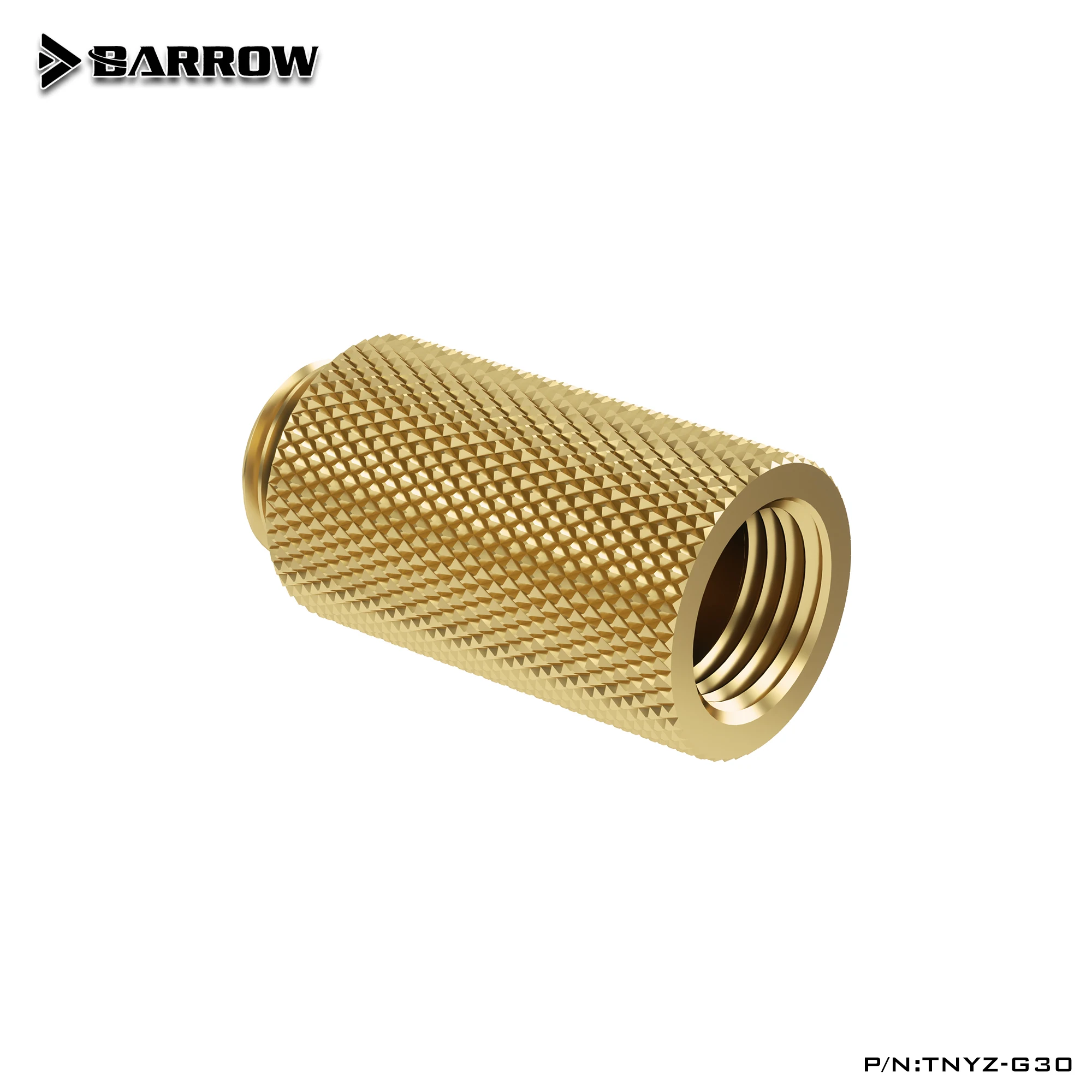 BARROW Gold-versie, metalen verbindingsstuk voor computers, geschikt voor waterkoelsystemen, verlengstuk, 45-90 graden hoek, kabeladapter.