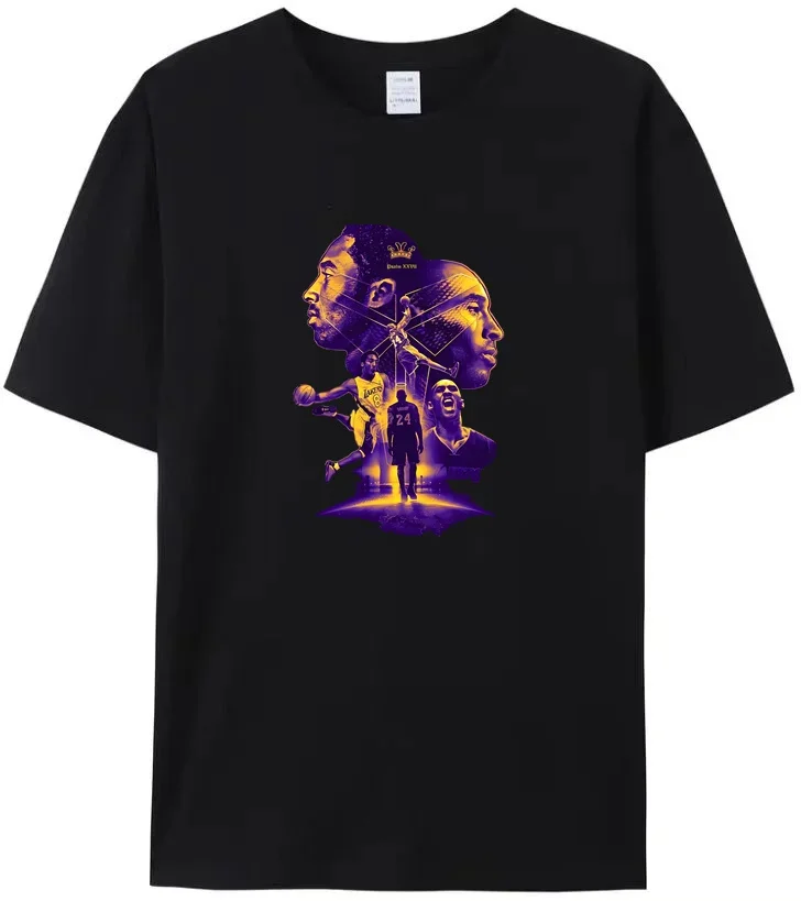 24 Summer 2024 Kobe and Bryant Basketball Stars Men's Cotton Graphic T-Shirt Women's Athleisure Harajuku Comfortable T-ShirtNO.1