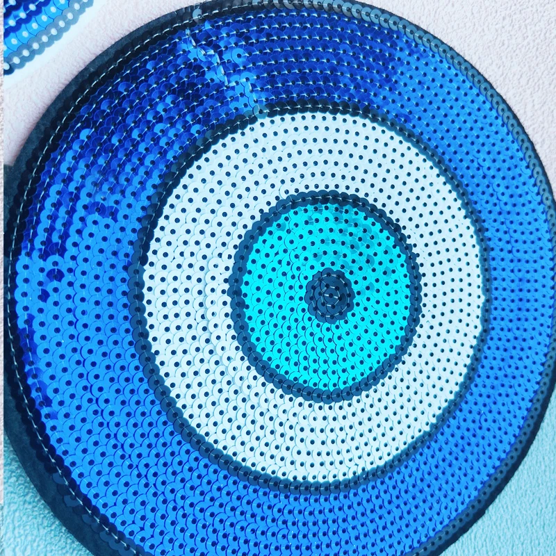 Large Round Eyes with Embroidered Patches, DIY Ironing, Sewing, Circular Clothing Accessories, Stickers, Holiday Parties