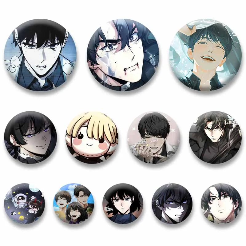 32/44mm ORV Kim Dokja Yoo Joonghyuk Anime Manga Badge Lapel Pin Coin Brooch for Backpack Pants Kpop Accessories Friend Toy Gift