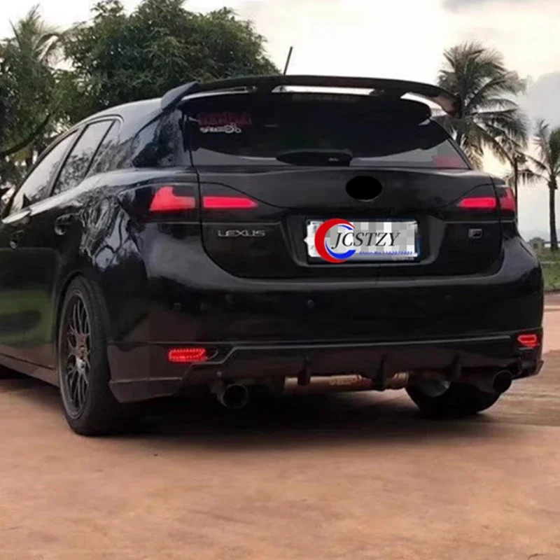 Car Spoiler Universal Fit for F20 E84 F25 CT200 JAZZ MK7 ABS Material Carbon Fiber Racing Sedan Car Rear GT Wing black blank New