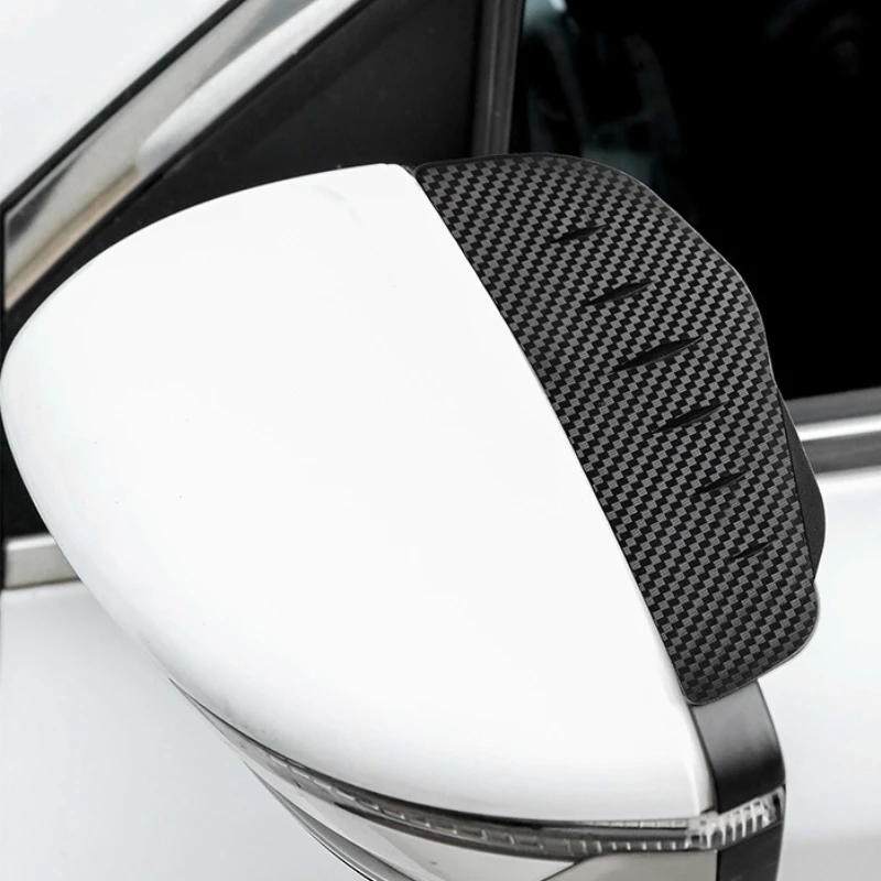 

2pcs Car Rearview Mirror Rain Shield Rain Eyebrow Rain Cover Universal Carbon Fiber Rear View Side Mirror Eyebrow Shield