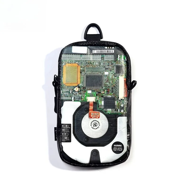 

Hard disk pattern DuPont paper mobile phone bag digital key bag neck messenger small satchel