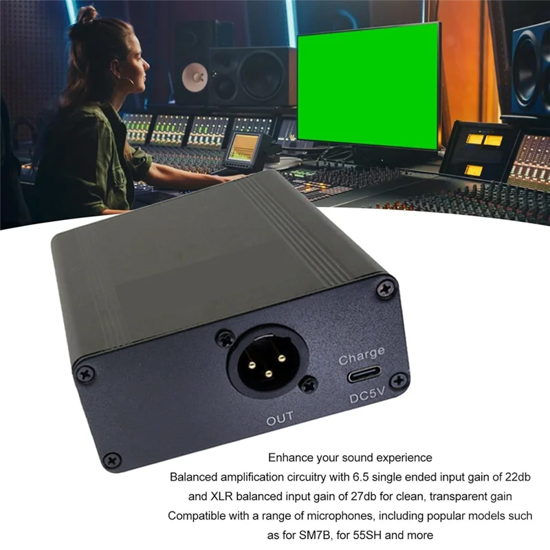 

AA08-наружный портативный перезаряжаемый фантомный источник питания 48 В для конденсаторных микрофонов, записывающее оборудование