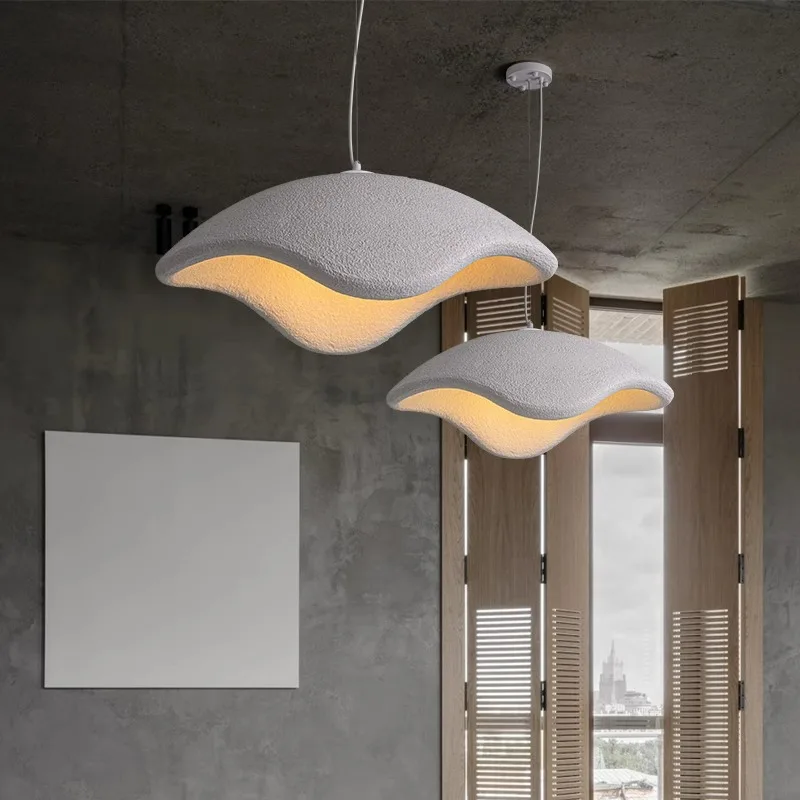 Nordic Shells Corridor Resin LED Hanging Lamp Vintage High-end Stylish Home Decoration for Living Dining Room Bedroom Chandelier