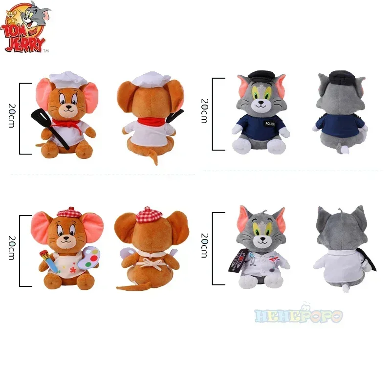 20cm Tom And Jerry Plush Toys Career Series - Chef Painter Jerry Mouse Doctor Policeman Tom Cat Stuffed Animal Collectible