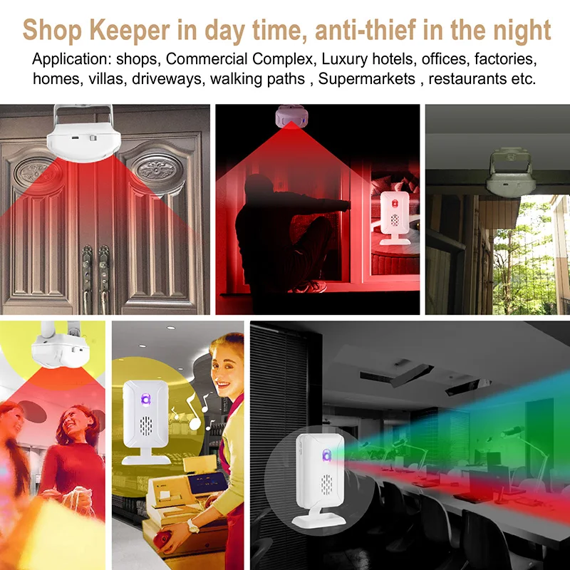 36 Ringtones Winkel Winkel Welkom Chime Draadloze Home Security Infrarood Pir Motion Sensor Detector Alarm Bell Entry Alert Systeem