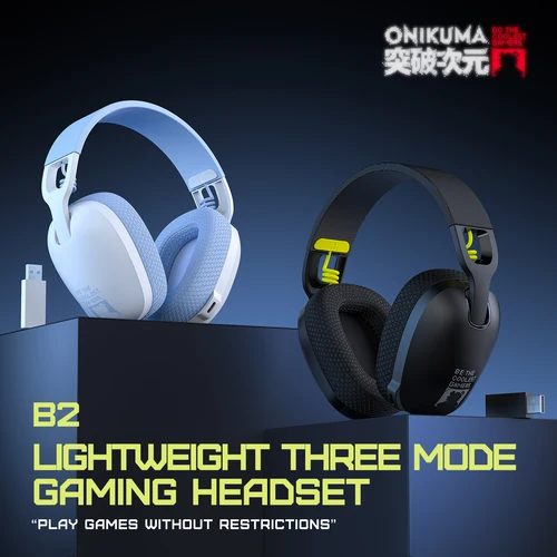 Imagen 2 del producto 2025 nuevo Onikuma B2 auriculares inalámbricos para juegos para PS5 PS4 PC 2,4 GHz USB auriculares para juegos con micrófono diseño ergonómico 5,3 auriculares