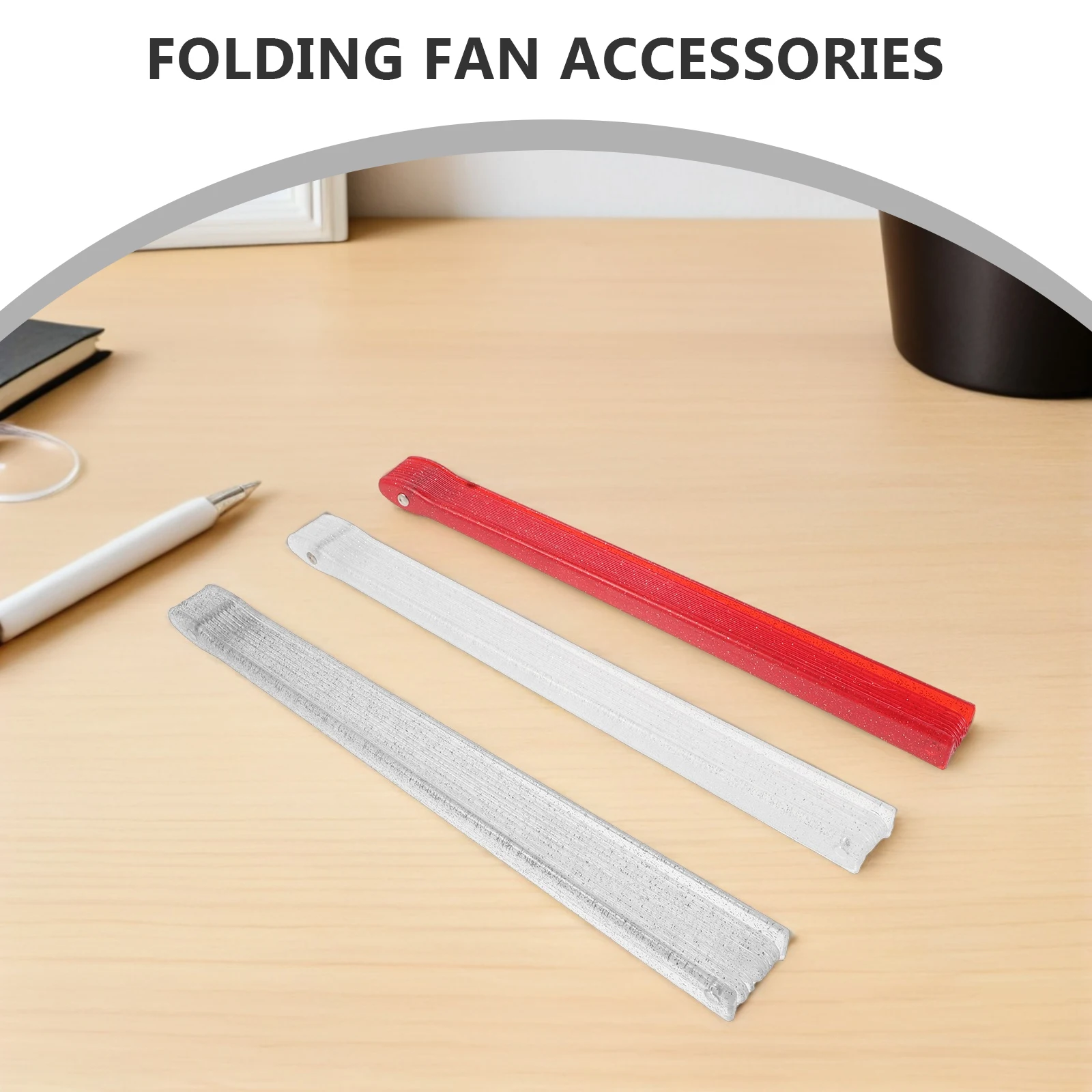 

3 Pcs Folding Fan Bone Chinese Making Kit DIY Rib Cage Craft Blank Plastic Frame