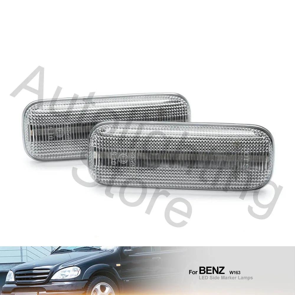 2pcs Dynamic turn Signal LED Light For Mercedes Benz M-Class W163 97 ML 230 270 320 430 55AMG Side marker Lamp Replace OEM Lamp