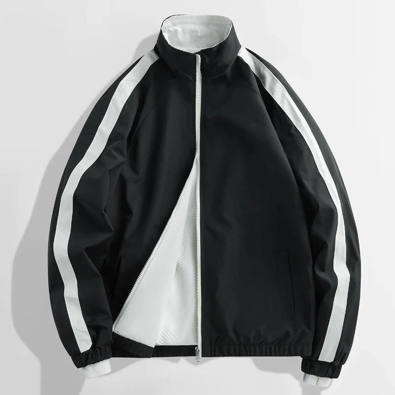 

ex Casual Sle Двусторонняя одежда с воротником-стойкой Jaet из полиэфирного волокна Long Sve ort Длина Спортивная одежда в полоску для молодежи