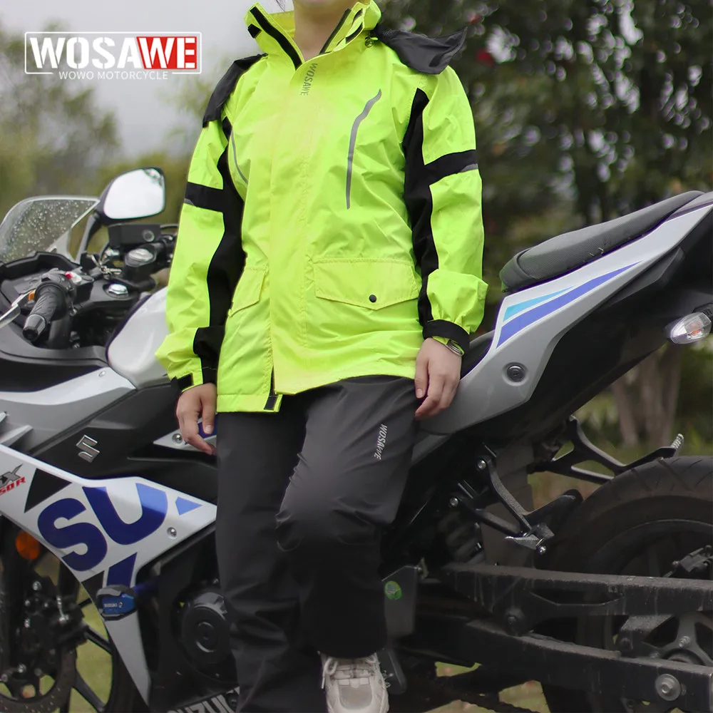 Motorcycle Raincoat Suit Rainstorm Prevention Jacket Pants Camping Hiking Fishing Raincoat Moto Raincoat Motorcyclist Rider Rain