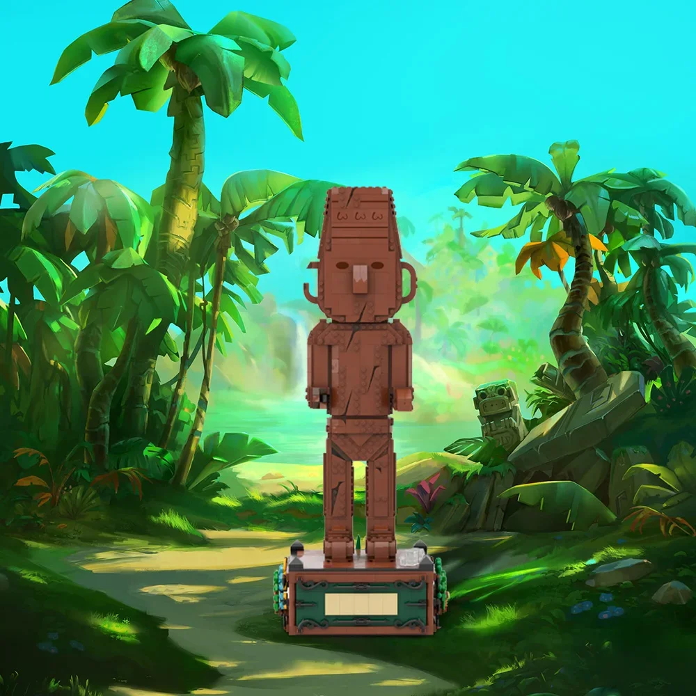 MOC The Broken Ear Idol Model importer décennie ks, Adventure Animation Museum Statue, Action Rick, Assemblé Brick Toy, Kids Gift