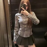 Women's Shirt and Blouse Blue Female Tops Commuting Lapel Korean Reviews Clothes Style Elegant Social Modern Long Popular Chic M