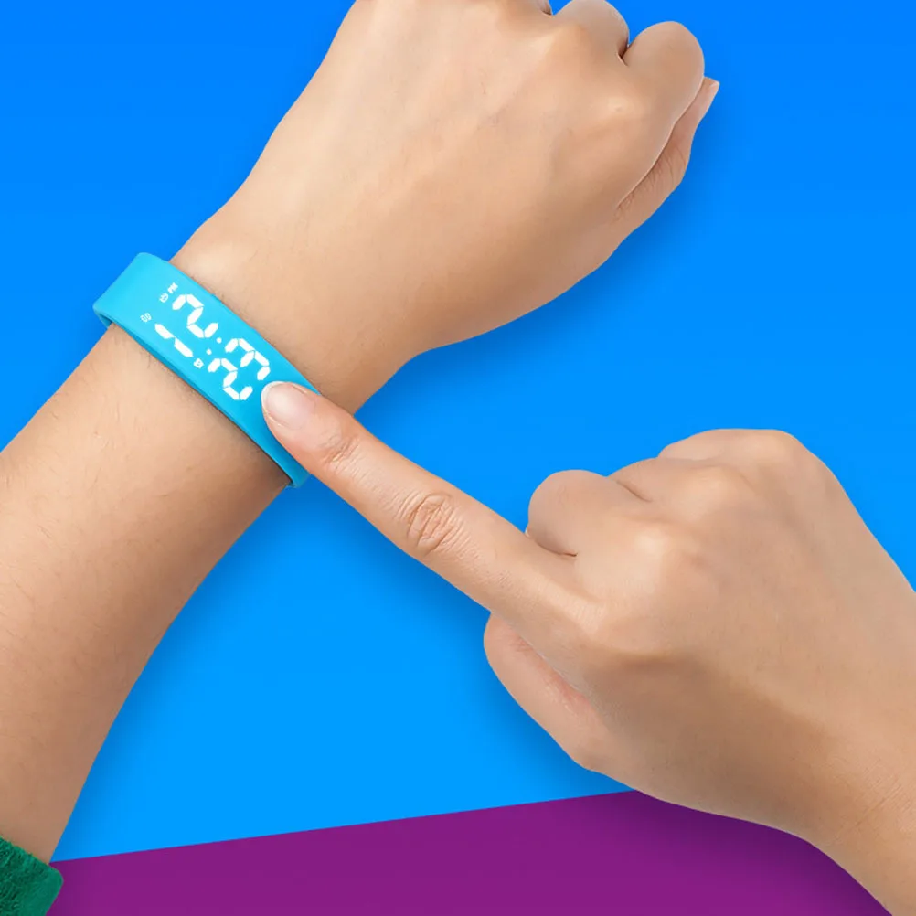 

Blue Sports Smart Watch Led Display Silicone Fitness Waterproof Step Counter For Distance Calories Burnt Smart