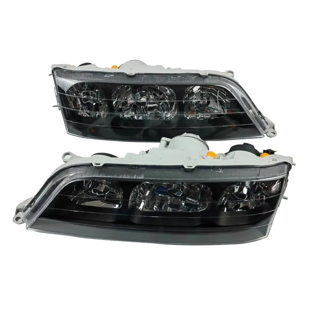 Headlight For Toyota Mark II GX100 JZX100 Head Lamp 1996-2000 Black Crystsal Lens total Three Reflective Bowls 2pcs