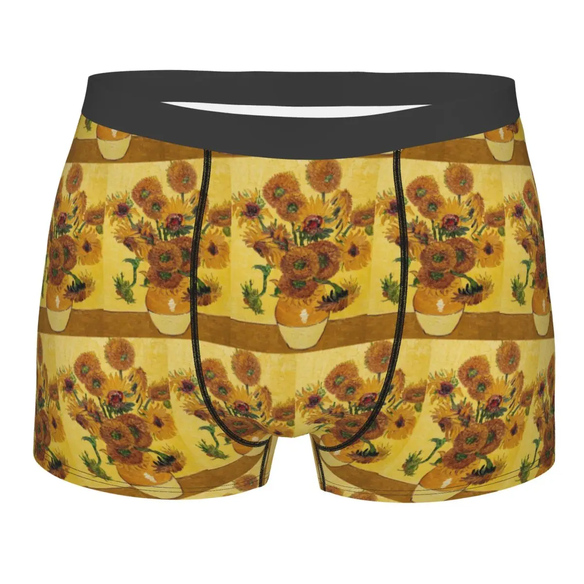 Boxer Underpants Shorts Vincent Van Gogh Sunflowers Sun Flowers Panties Men's Breathable Underwear for Homme Man Boyfriend Gift