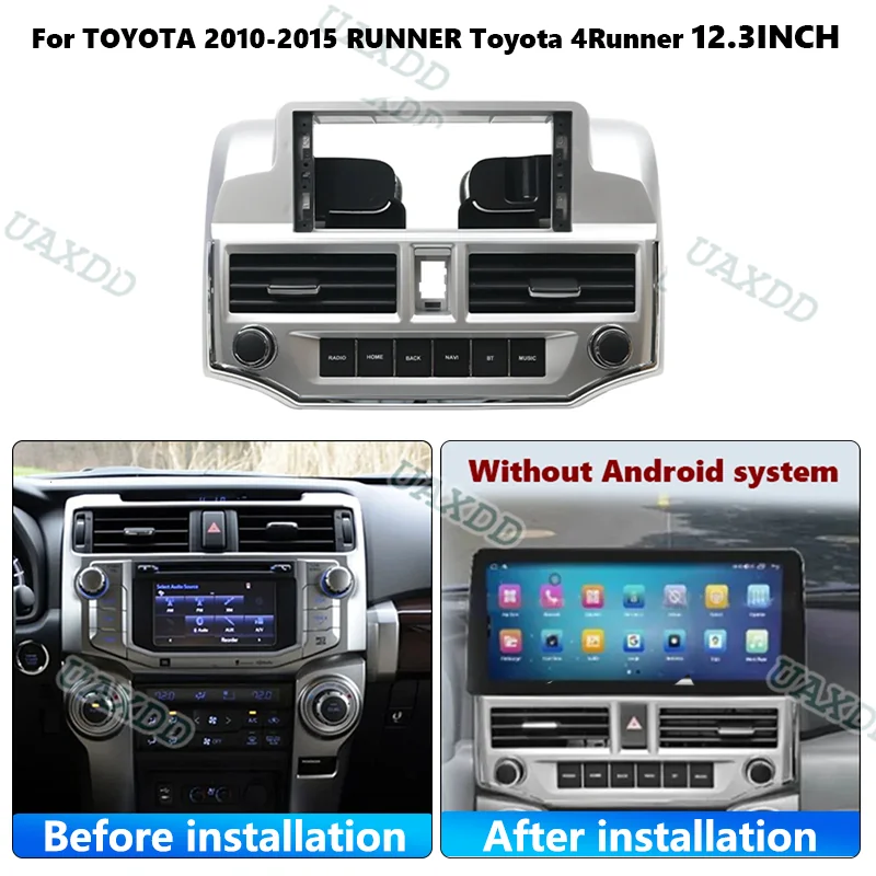 12.3INCH Car panel frame fascia dashboard For TOYOTA 2010-2015 RUNNER 4Runner 2Din plastic Automotive center console accessories